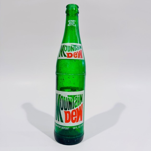 Vintage Mountain Dew Bottle‎ 1Pt 16oz Single Dot Money Back Bottle - Picture 3 of 9